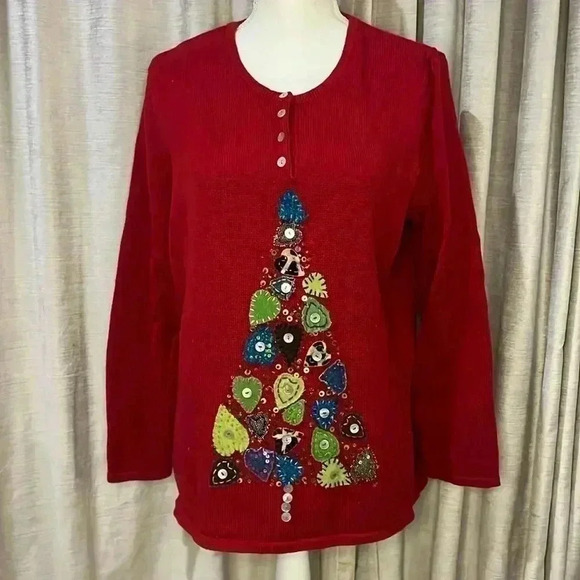 VINTAGE SUSAN BRISTOL CHRISTMAS SWEATER 0X - Picture 1 of 7